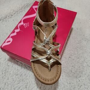 NEW Nina Girls Zip Gladiator Sandal  Multi/Metallic SIZE 10 Toddler